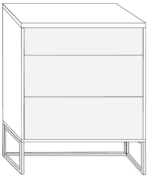 Vigo 3 Drawer Bedside Cabinet in Havana - W 60cm - thumbnail 2
