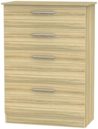 Contrast Modern Oak 4 Drawer Deep Chest - thumbnail 1