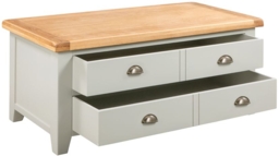 Lundy Grey and Oak Storage Coffee Table with 2 Drawers - thumbnail 2