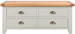 Lundy Grey and Oak Storage Coffee Table with 2 Drawers - thumbnail 1