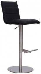 2 x Riva Black Faux Leather Adjustable Swivel Barstool with Back