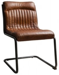 Capri Brown Leather Dining Chair (Sold in Pairs)