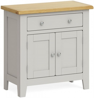 Guilford Country Grey and Oak Mini Sideboard with 2 Doors for Small Space - image 1
