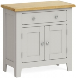 Guilford Country Grey and Oak Mini Sideboard with 2 Doors for Small Space - thumbnail 1