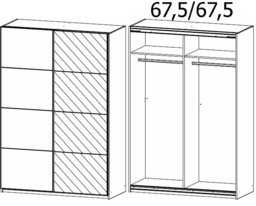 Rauch Subito Sonoma Oak 2 Door Sliding Wardrobe with 1 Mirror Front - 136cm - thumbnail 2