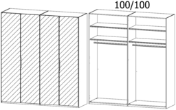 Miramar 4 Door All Mirror Wardrobe in Silk Grey - W 201cm - thumbnail 2