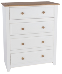 Capri White 4 Drawer Wide Chest - thumbnail 3