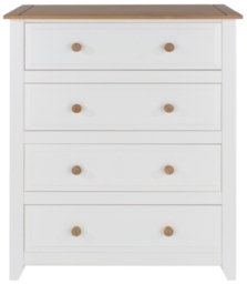 Capri White 4 Drawer Wide Chest - thumbnail 1