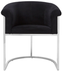 Vogue   Black Velvet Fabric Luxe Dining Chair
