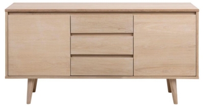 Nibley White Pigmented Oak Veneer 2 Door 3 Drawer Large Sideboard - image 1