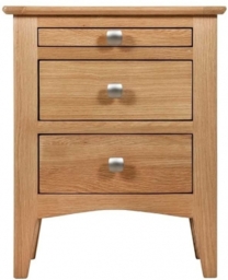 Lowell Natural Oak Bedside Cabinet 2 Drawers with Pull Out Tray