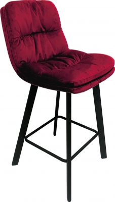 Paloma Velvet Bar Stool (Sold in Pairs) - Comes in Ruby, Charcoal Grey and Teal Options - image 1