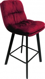 Paloma Velvet Bar Stool (Sold in Pairs) - Comes in Ruby, Charcoal Grey and Teal Options - thumbnail 1