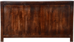 Clearance - Dakota Mango Wood Sideboard, Indian Dark Walnut Rustic Finish, 135cm Medium Cabinet - 2 Door with 3 Drawers - thumbnail 4