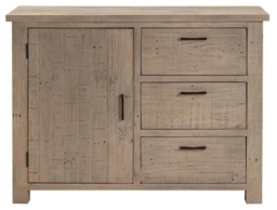 Fjord Scandinavian Style Rustic Pine Compact Medium Sideboard - thumbnail 3