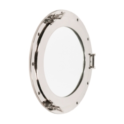 Silver Port Hole Large Round Mirror - 43.5cm x 43.5cm