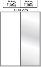 Miami 2 Door Mirror Sliding Wardrobe in White - W 200cm - thumbnail 2