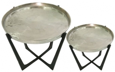 Value Rohan Nest of 2 Tables - Black and Nickel - image 1