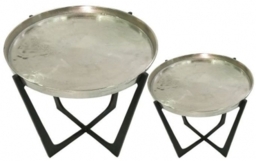 Value Rohan Nest of 2 Tables - Black and Nickel - thumbnail 1