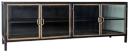 Black and Antique Gold Orwell Wide Media Unit - thumbnail 1
