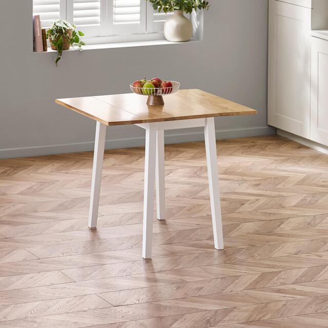Linwood Drop Leaf Dining Table - 75cm - 2 Seater - Square - White Painted