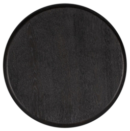 Macaron Rustic Black Oak and Brushed Gold Round End Table - thumbnail 3