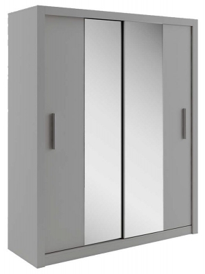 Rotan Grey 2 Door Sliding Mirror Wardrobe - image 1