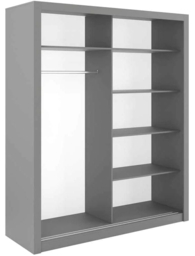 Rotan Grey 2 Door Sliding Mirror Wardrobe - thumbnail 2