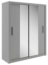 Rotan Grey 2 Door Sliding Mirror Wardrobe - thumbnail 1