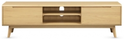 Carrington Scandinavian Style Oak Large TV Unit, 180cm L with Storage for Television Upto 70inch Plasma - thumbnail 1