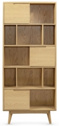 Carrington Scandinavian Style Oak Tall Bookcase, 180cm - thumbnail 1