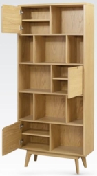 Carrington Scandinavian Style Oak Tall Bookcase, 180cm - thumbnail 2