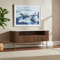 Harvard TV Unit - 120cm Fluted Curved - White Marble Top - thumbnail 1