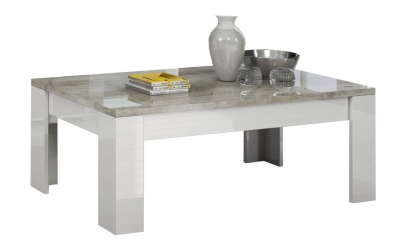 Messina White and Concrete Grey Italian Coffee Table - image 1