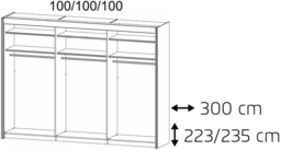 Rauch Imperial 300cm Sonoma Oak 3 Door Mirror Sliding Wardrobe - thumbnail 3