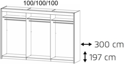 Rauch Imperial 300cm Sonoma Oak 3 Door Mirror Sliding Wardrobe - thumbnail 2