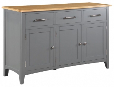 Rossmore Grey 140cm Medium 3 Door Sideboard
