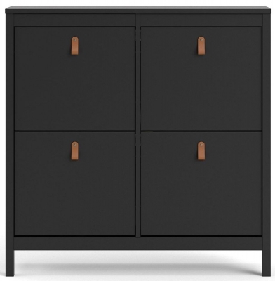Deniliquin Black 4 Drawer Shoe Cabinet