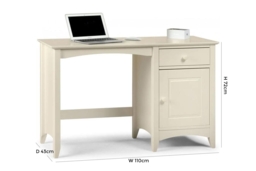Cameo White Single Writing Desk - thumbnail 2