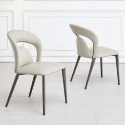 Clearance - Dixie Taupe Leather Dining Chair