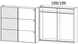 Rauch Cadiz 218cm Metallic Grey Gloss 2 Door Mirror Sliding Wardrobe - thumbnail 2