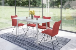 Riva White and Glass 4 Seater Extending Dining Table - thumbnail 2