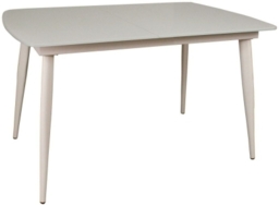 Riva White and Glass 4 Seater Extending Dining Table - thumbnail 1