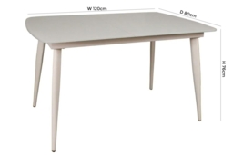Riva White and Glass 4 Seater Extending Dining Table - thumbnail 3