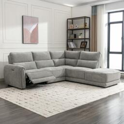 Ellie Light Grey Fabric Chaise Corner Sofa - thumbnail 1