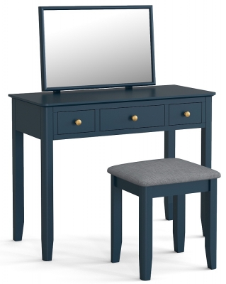 Harrogate Blue Dressing Table Set with Stool and Mirror