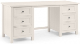 Maine White Lacquered Pine 6 Drawer Dressing Table