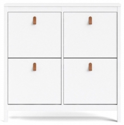 Barcelona Shoe Cabinet 4 Compartments in White