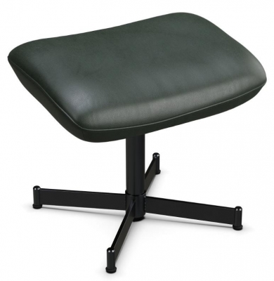 Ergo Balder Dark Green Leather Footstool