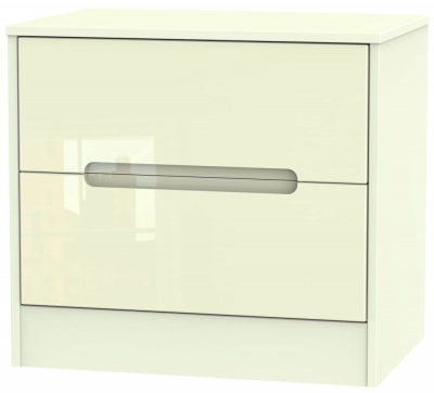Monaco Cream Gloss 2 Drawer Midi Chest